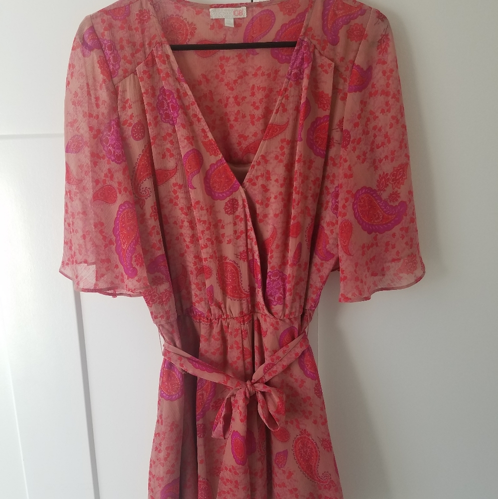 GB Gianni Bini Flowy Printed Wrap Romper